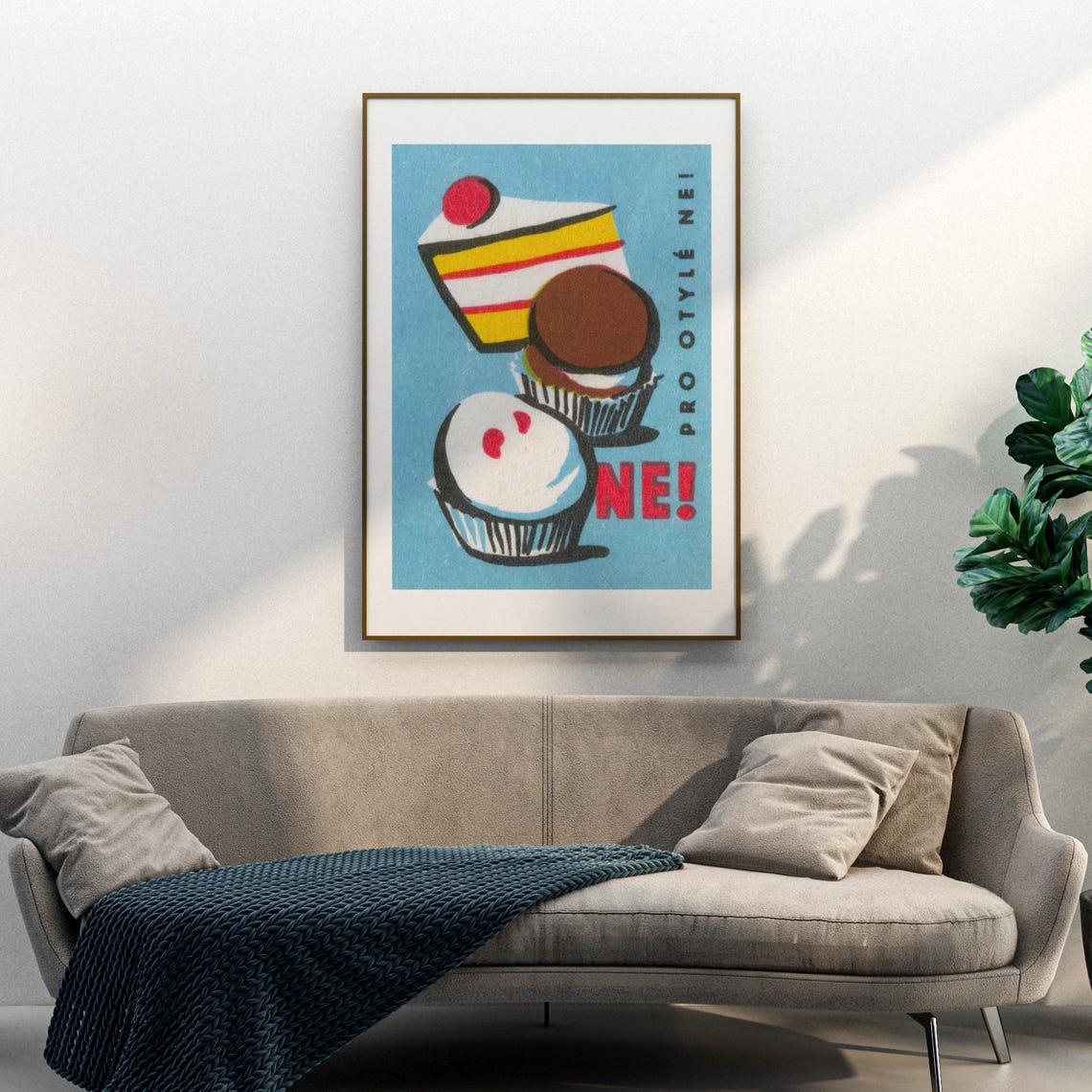 Pro Otyle Ne Desserts Cake Cupcake Vintage Diet Humor Poster - Image 3