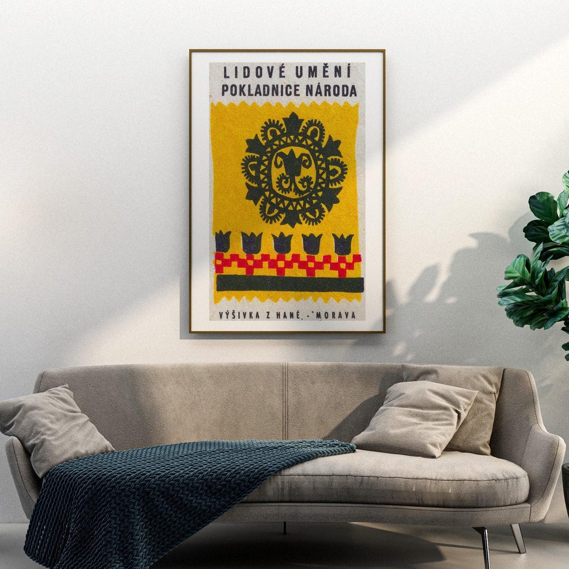 Moravian Folk Embroidery Hana Vintage Czech Matchbox Art Poster - Image 3