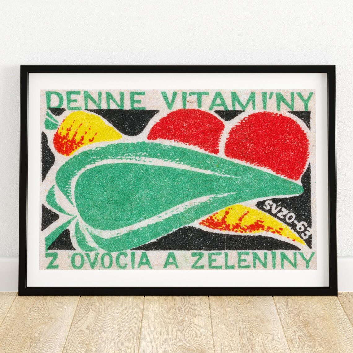 Daily Vitamins Fruit Vegetables Slovak Health Message Poster