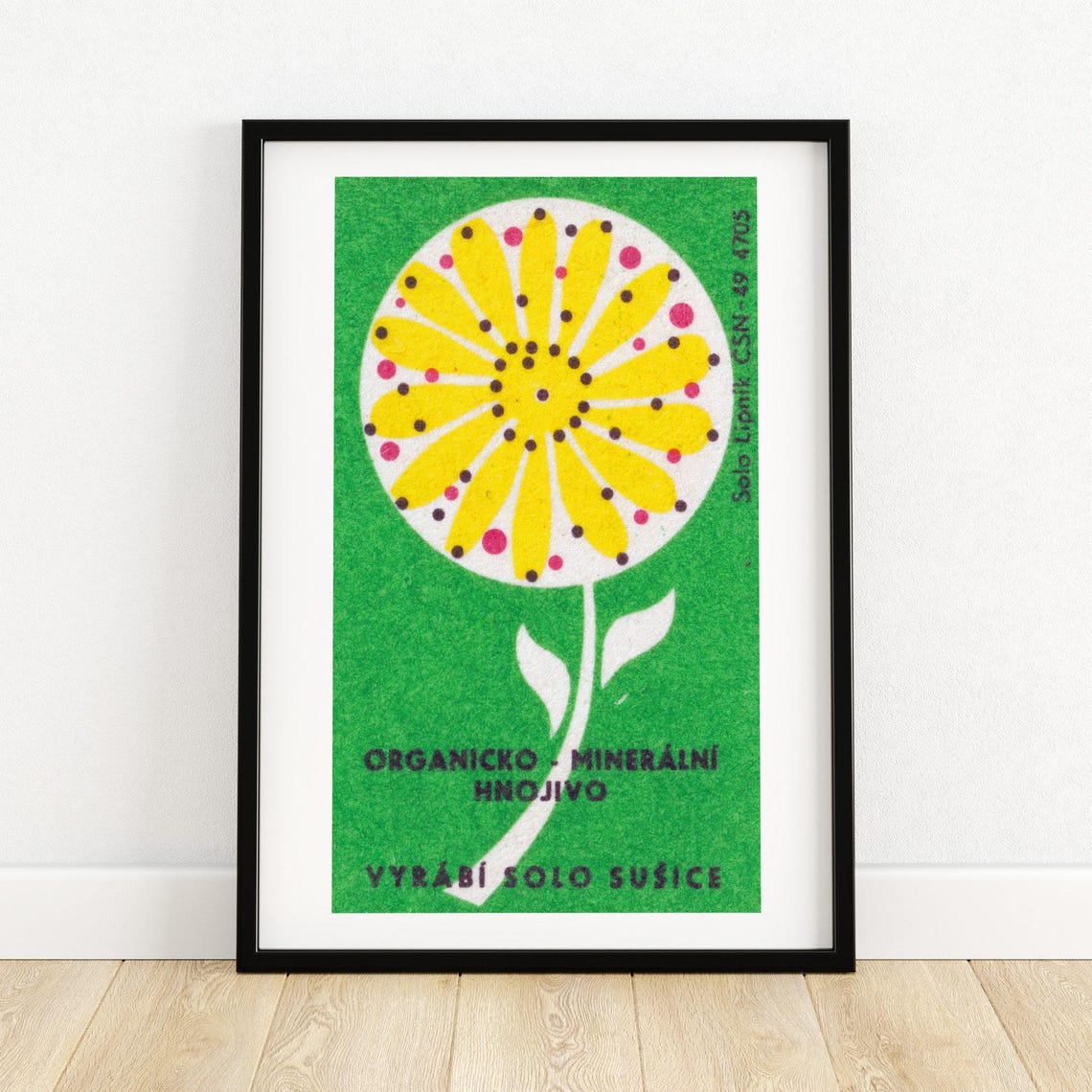 Organic Mineral Fertilizer Flower Vintage Czech Advertising Art Poster
