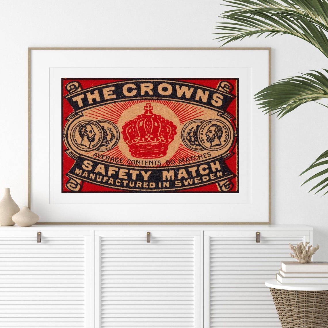 The Crowns Swedish Safety Match Royal Crown Vintage Label Poster - Image 2
