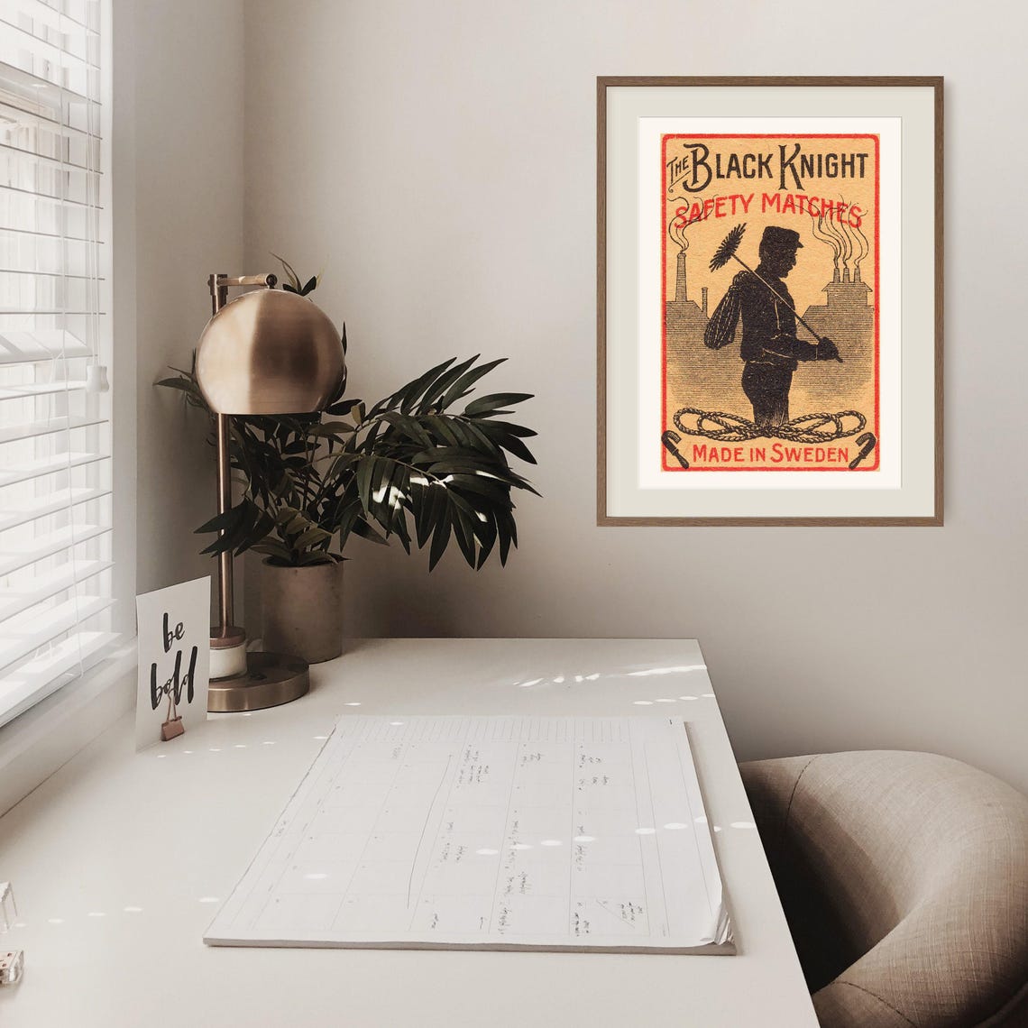 The Black Knight Chimney Sweep Swedish Safety Matches Poster Art - Image 2