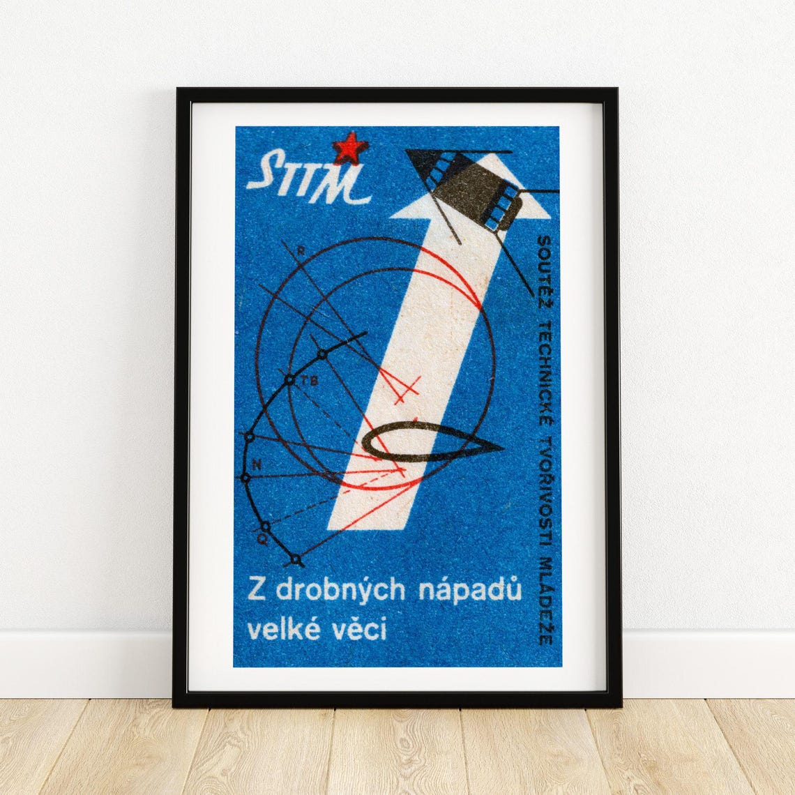 STTM Youth Technical Creativity Blue Czech Matchbox Art Poster