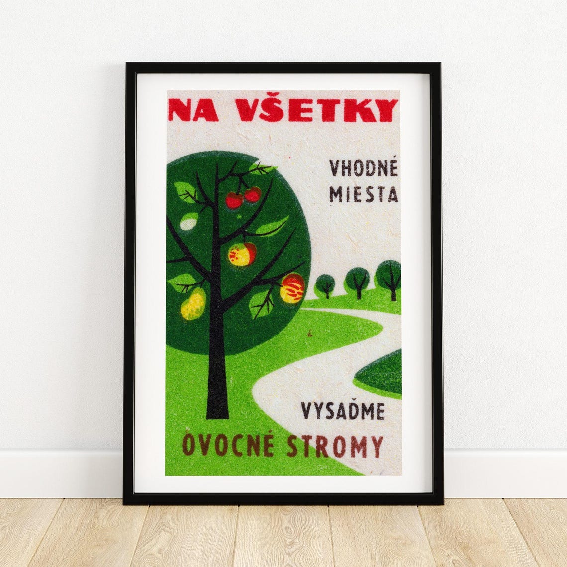 Plant Fruit Trees Slovak Orchard Planting Matchbox Label Poster