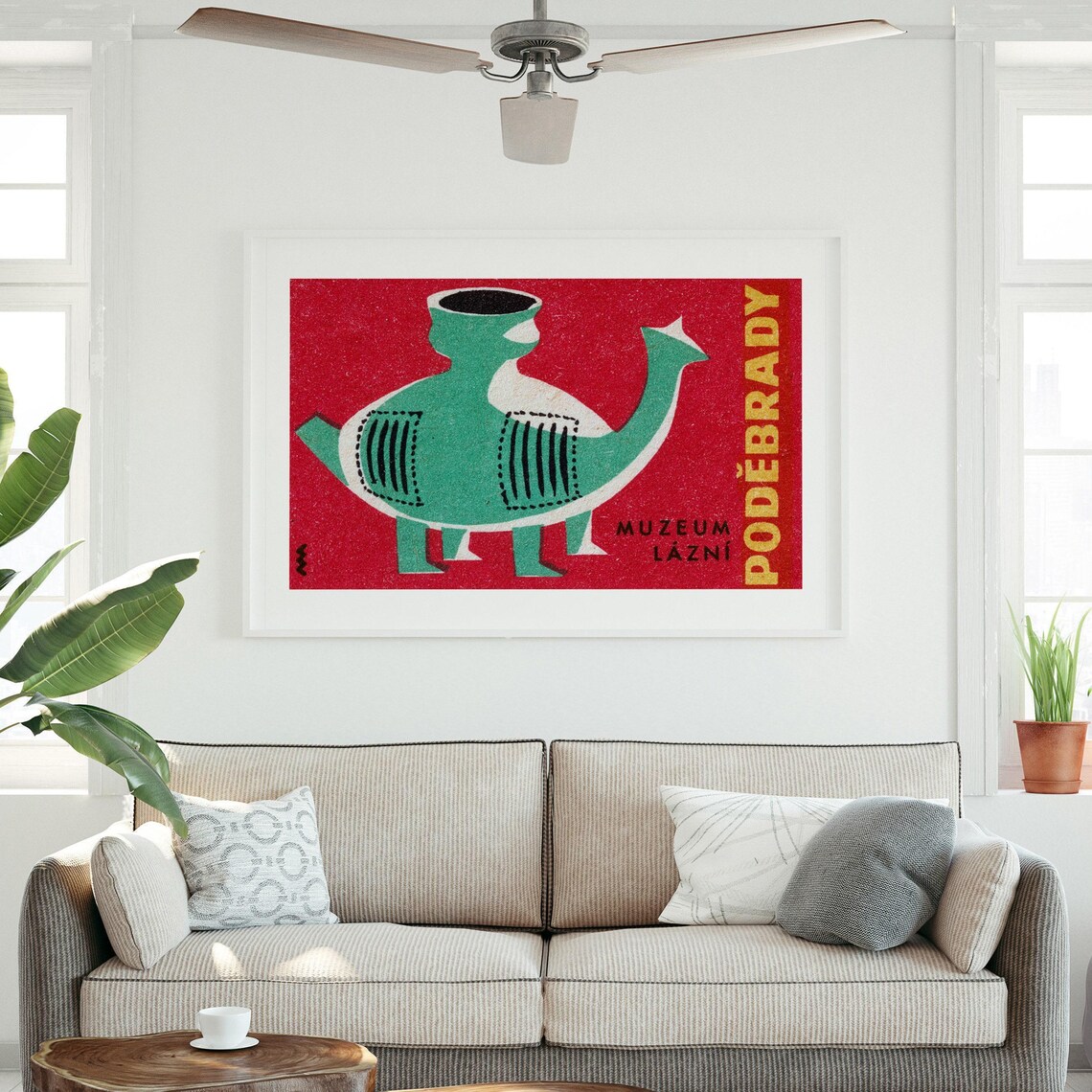 Lazni Museum Animal Pot Matchbox Vintage Poster - Image 3