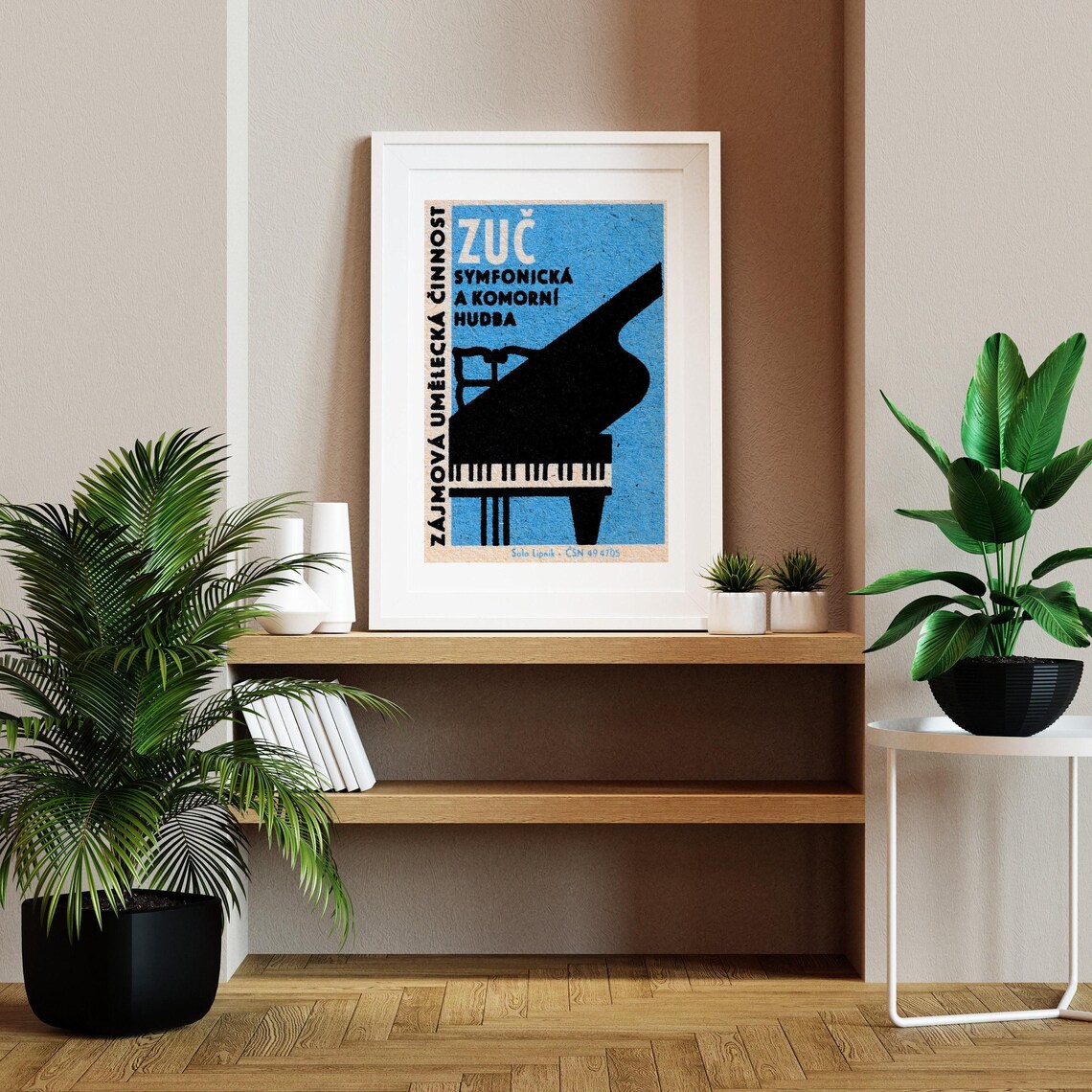 Symphonic Piano Matchbox Vintage Czech Art Print - Image 2