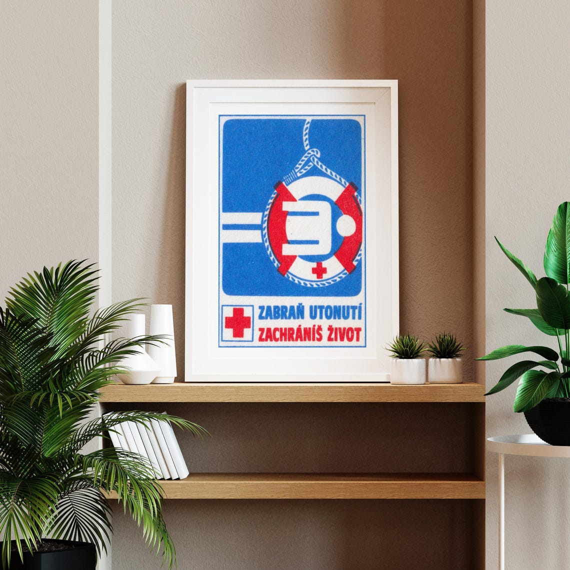 Prevent Drowning Save a Life Red Cross Life Ring Matchbox Poster - Image 2