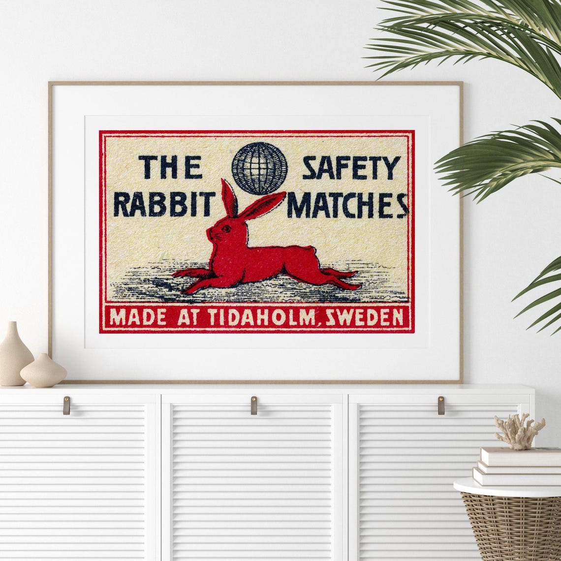 The Rabbit Safety Matches Vintage Swedish Matchbox Label Poster - Image 2