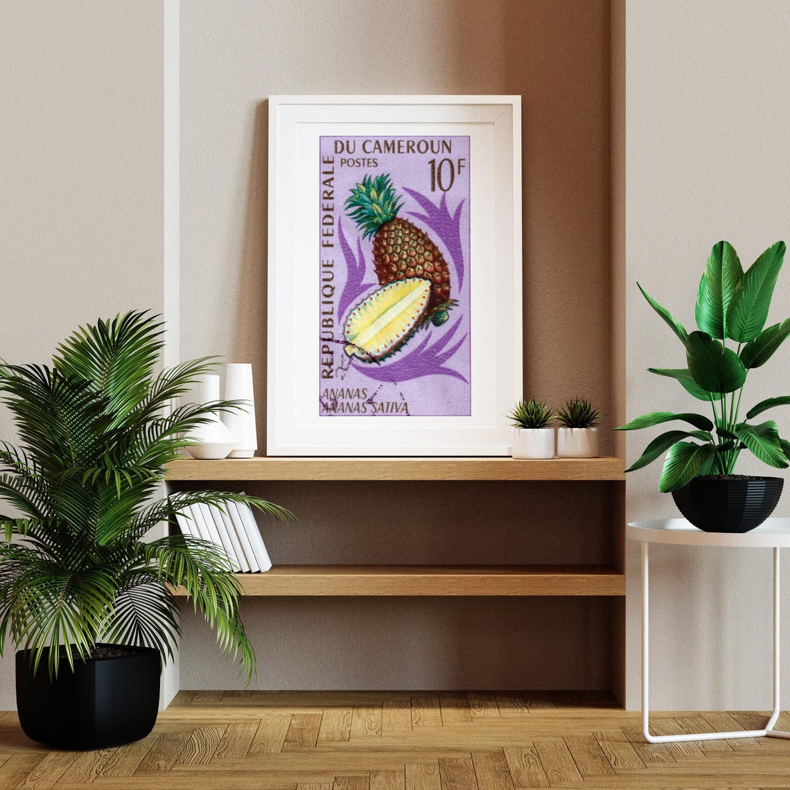 Cameroon Pineapple Postage Stamp Ananas Sativa Botanical Poster - Image 2