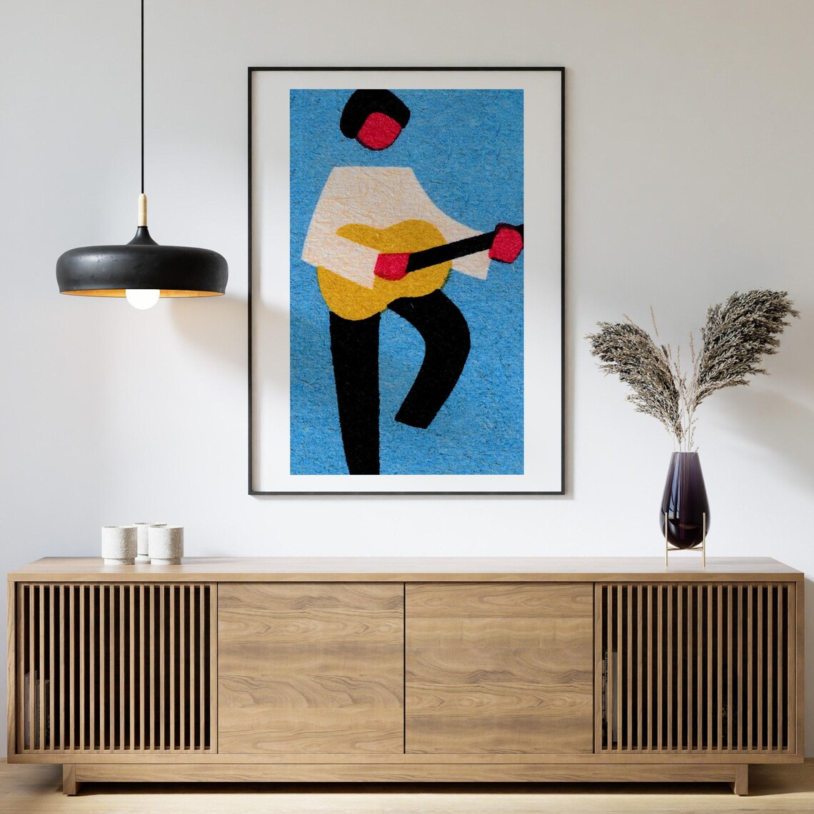 Guitar Player Matchbox Vintage Eastern Europe Poster - Image 4