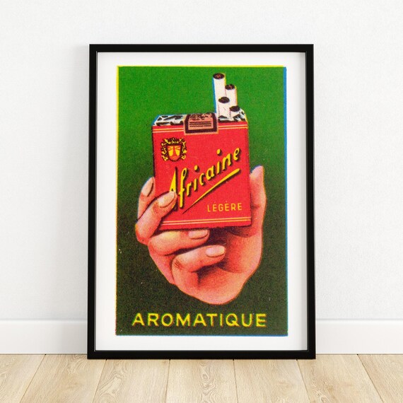 Africain Cigarettes Poster Art Vintage French Advertising Print Mid Century Modern Wall Decor Unique Gift For Collectors A4