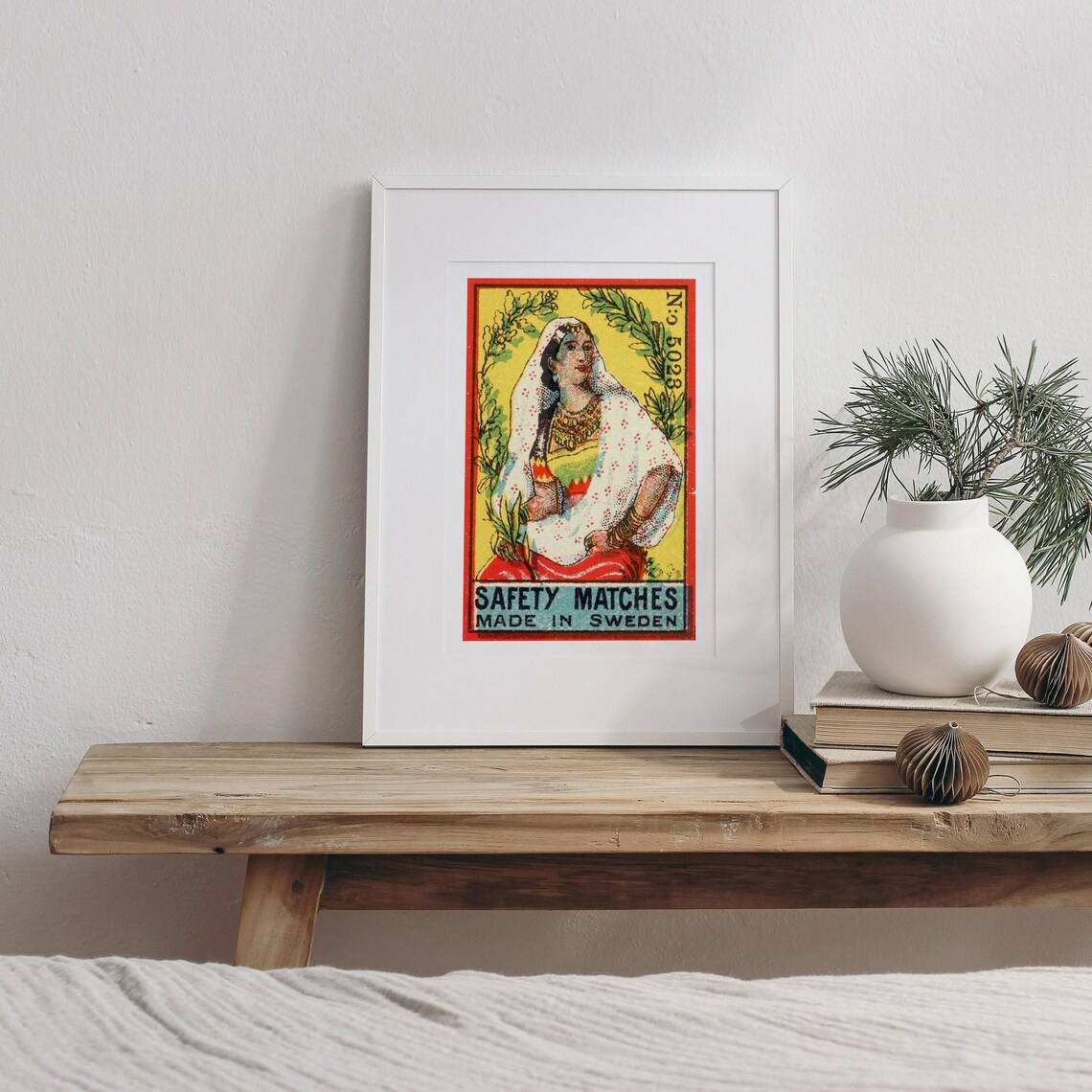 Veiled Indian Woman Gold Jewelry Swedish Safety Matches Poster - Image 3
