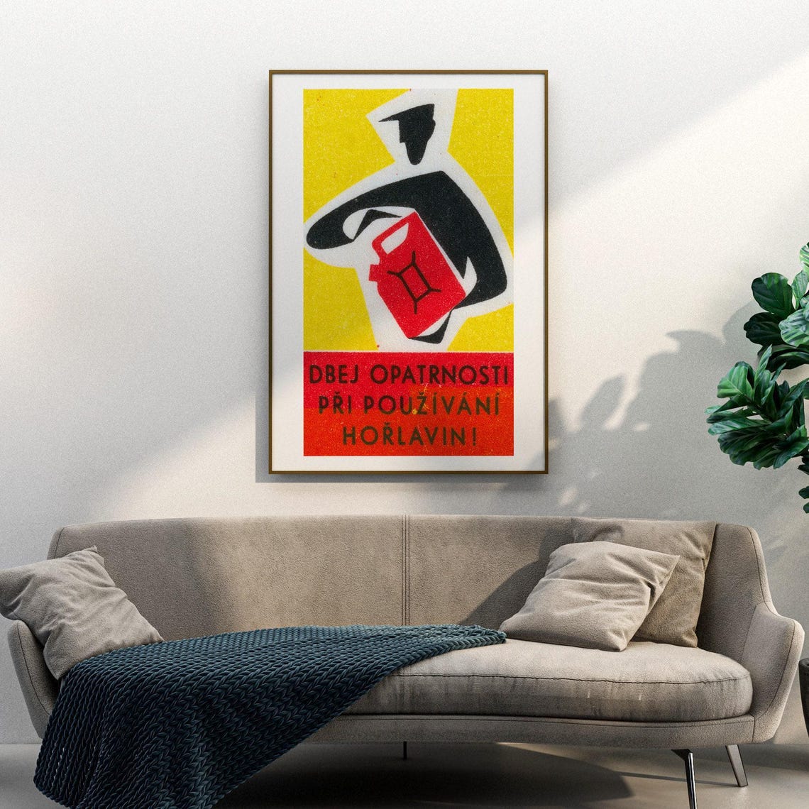 Flammables Safety Warning Red Jerry Can Vintage Label Poster - Image 3
