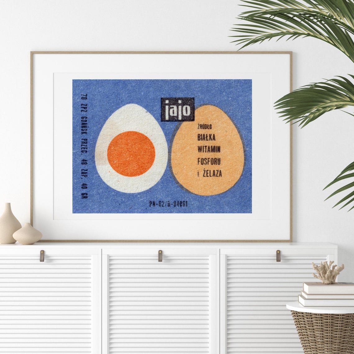 Eat Eggs For Vitality Polish Vintage Matchbox Egg Art Poster - Image 2