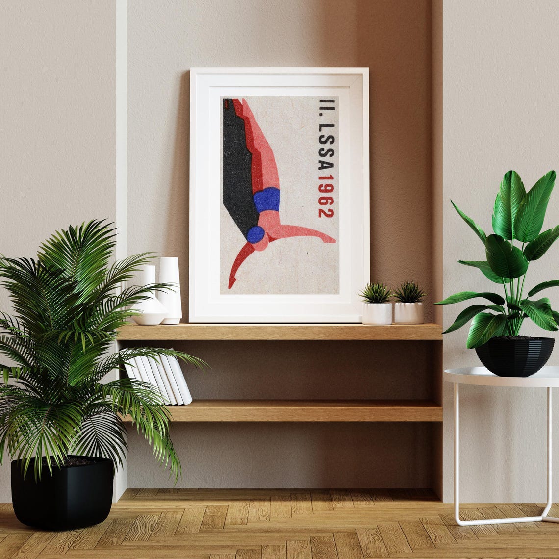 1962 Swan Diver II LSSA Czech Vintage Matchbox Sports Poster - Image 2