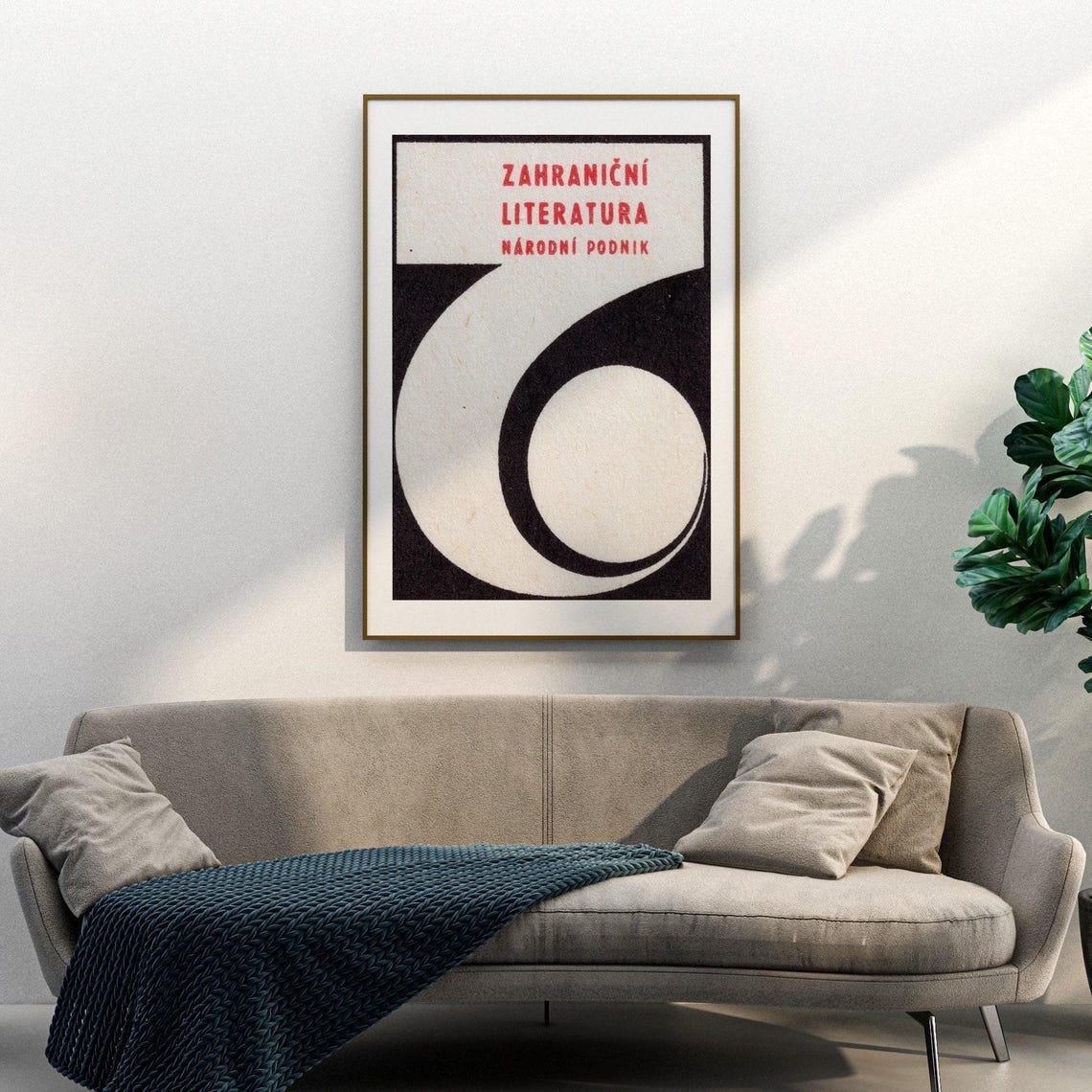 Zahranicni Literatura Narodni Podnik Czech Minimalist Black Poster - Image 3