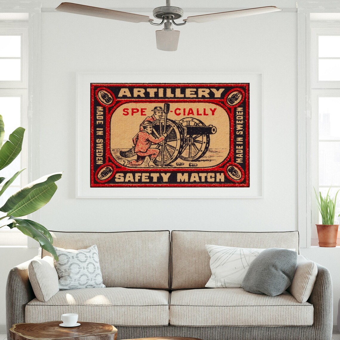 Sweden Artillery Matchbox Vintage Poster Print - Image 3