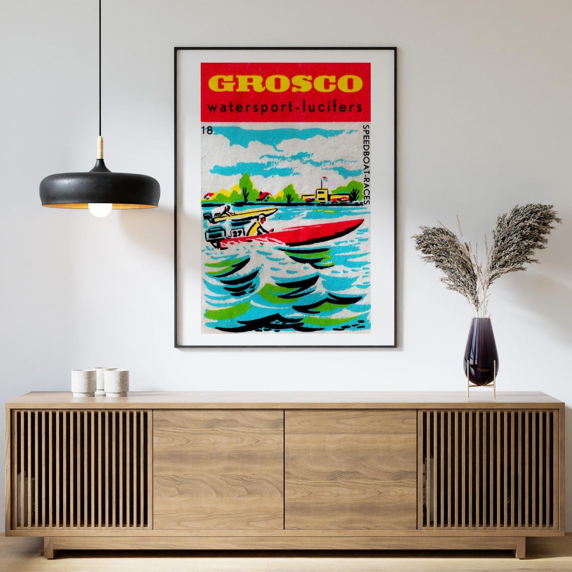 Grosco Watersport Lucifers Speedboat Races Vintage Label Poster - Image 4