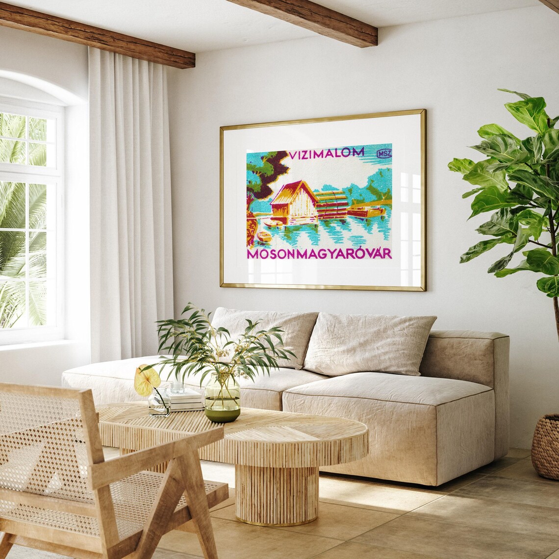 Vintage Countryside Cabin Matchbox Poster Print - Image 4