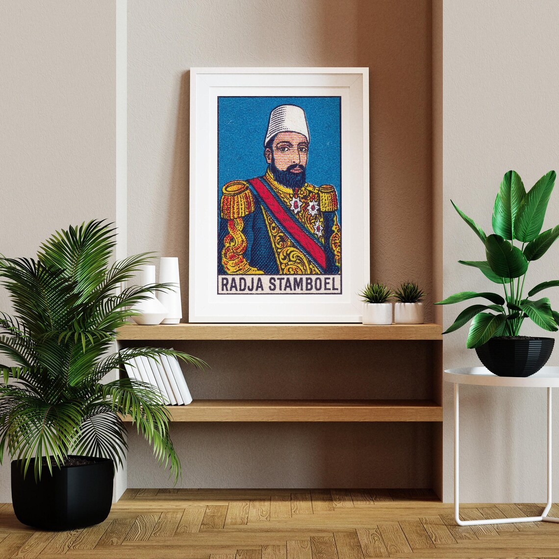 Radja Stamboel Military Officer Fez Vintage Matchbox Art Poster - Image 2