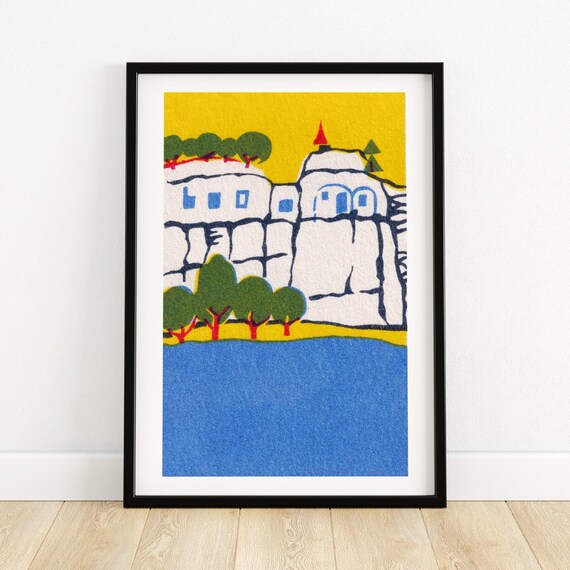 Cliffside Homes Matchbox Print Aesthetic Wall Art Vintage Eastern Europe Art Matchbox Wall Poster Vintage Poster Print