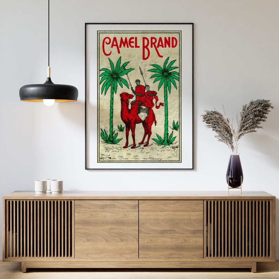 Camel Brand Red Camel Riders Palm Trees Vintage Desert Poster - Image 4