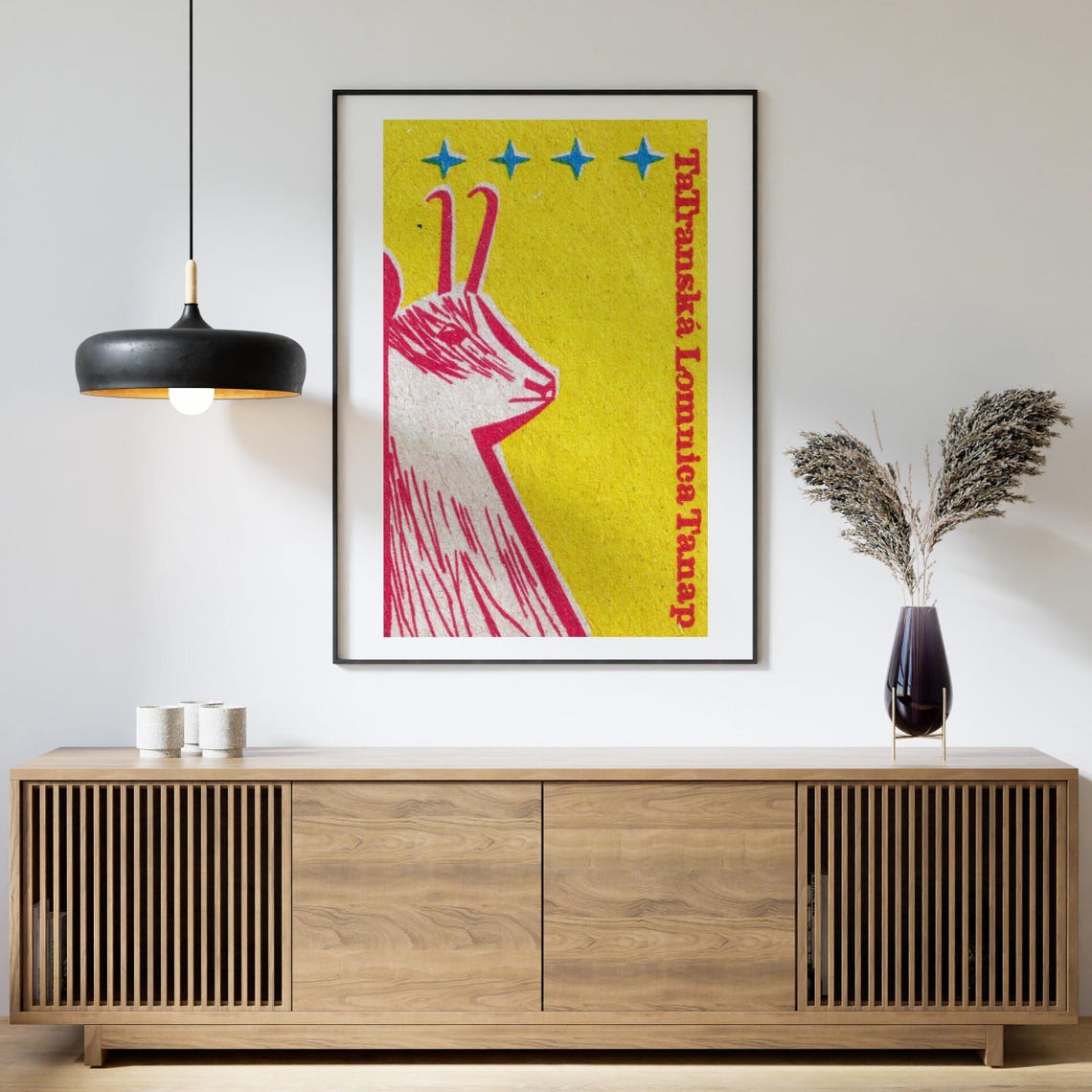Tatranska Lomnica Chamois Vintage Slovak Matchbox Label Poster - Image 4