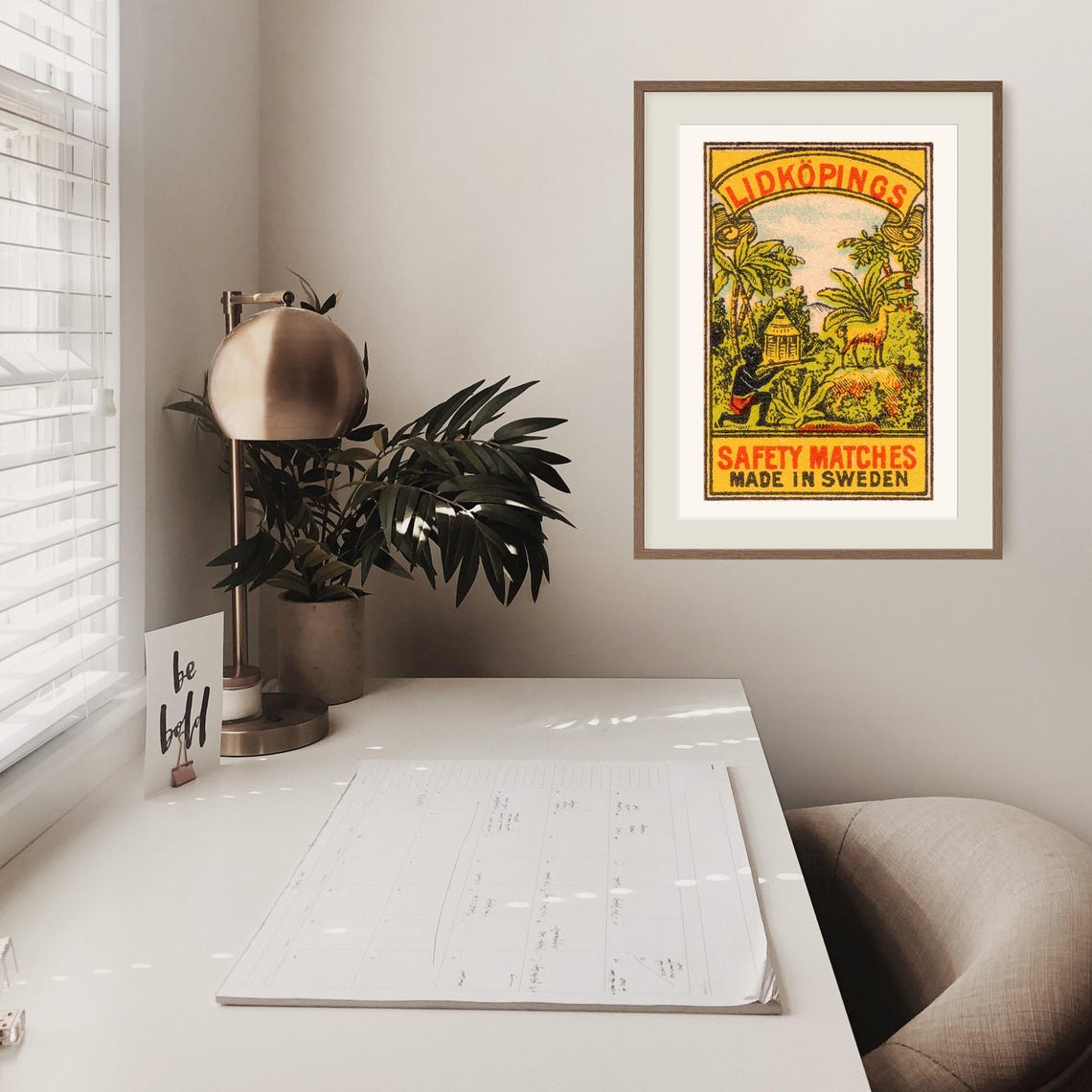 Lidkopings Tropical Jungle Hunter Bow Swedish Matchbox Label Poster - Image 2