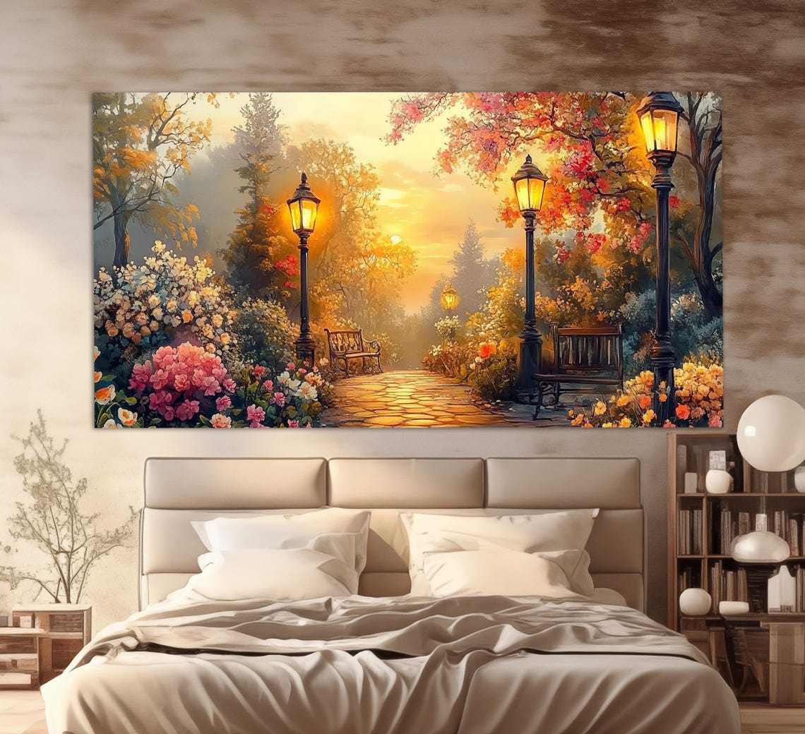 Scenic Park In Provence France Print In A Vintage Oil Painting Style Abstract Provence Wall Art France Painting French Wall Art
