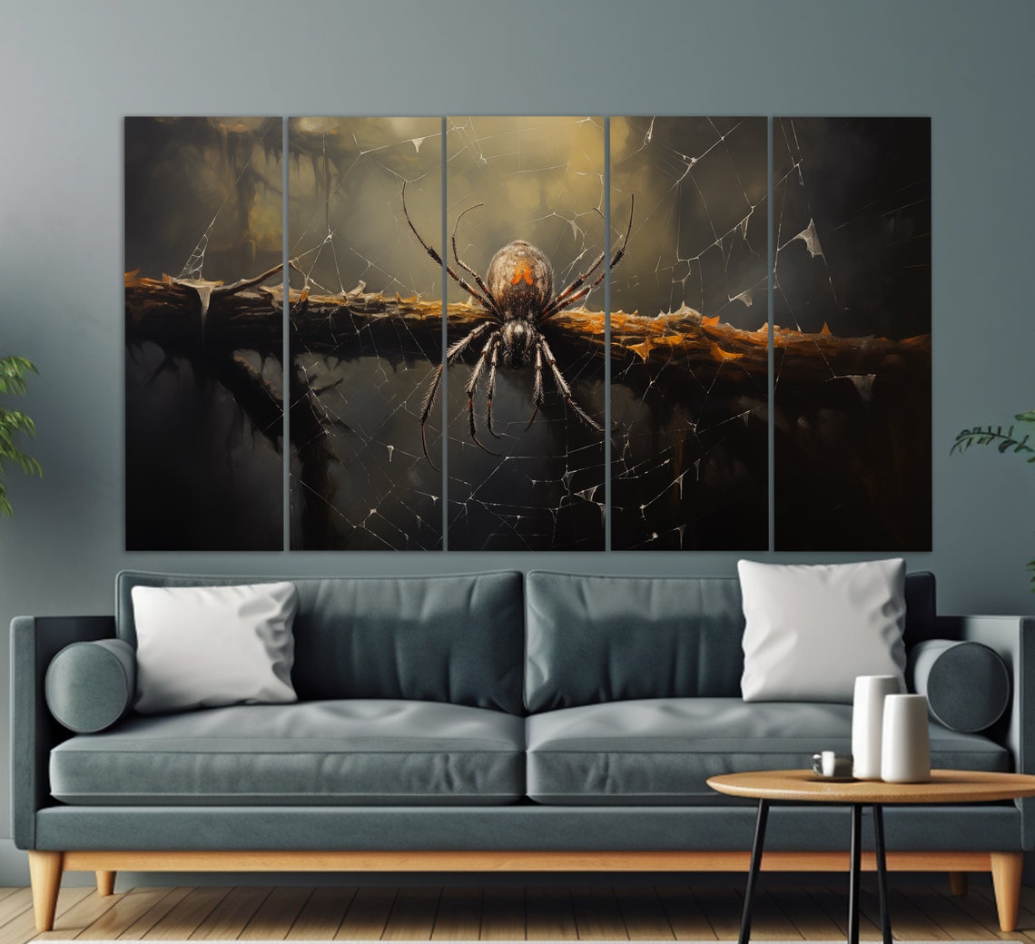 Spider On A Branch Print Gothic Wall Art Gothic Spider Painting Dark Academia Art Gothic Wall Decor Spider Art - Image 2