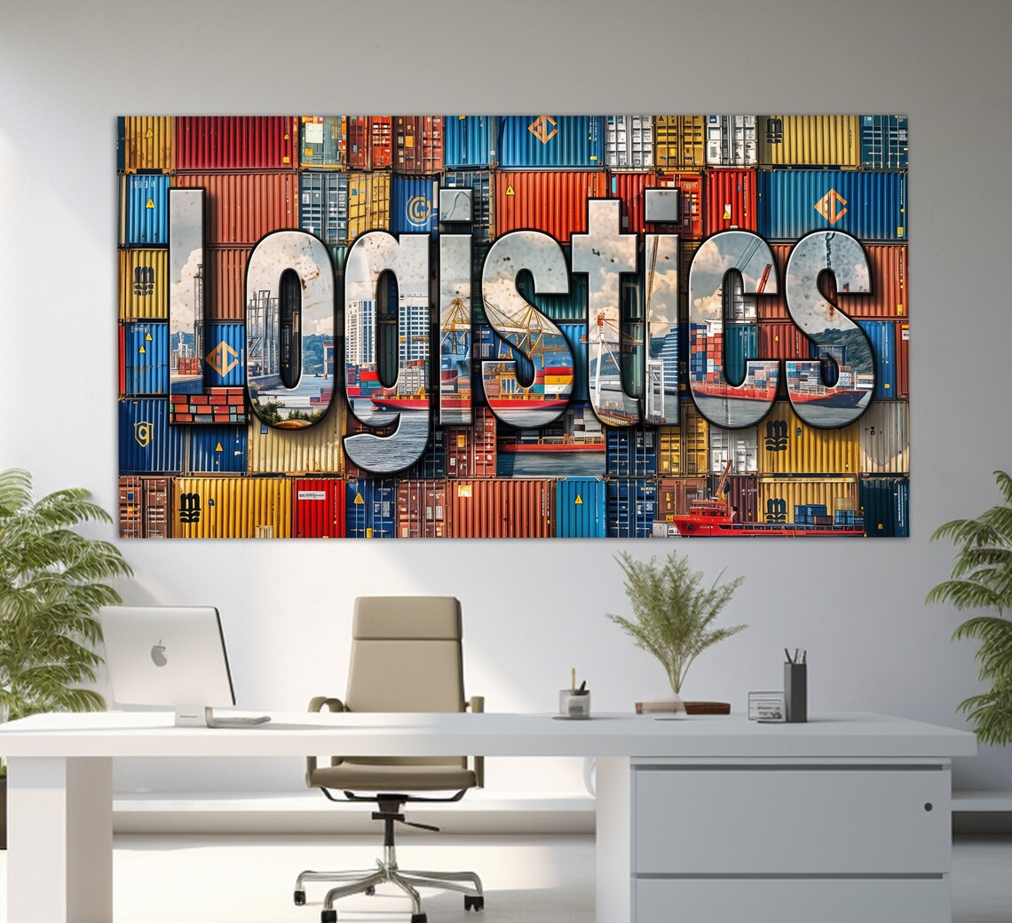 Logistics Office Wall Art, Cargo Shipping Poster