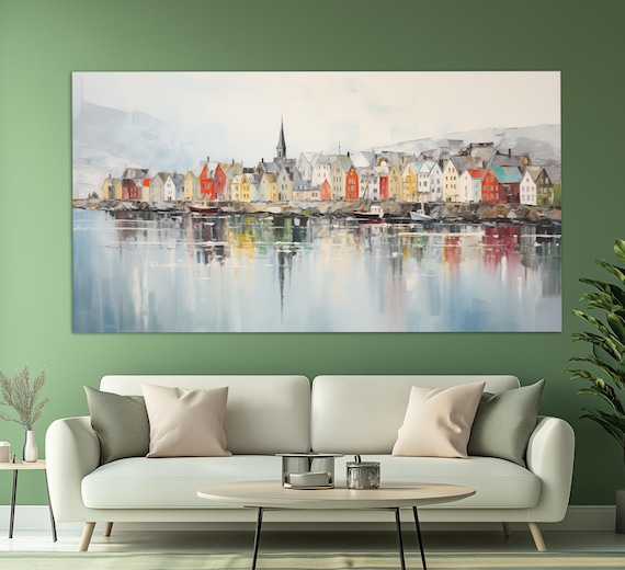 Reykjavik Vintage Oil Painting Style Art Print