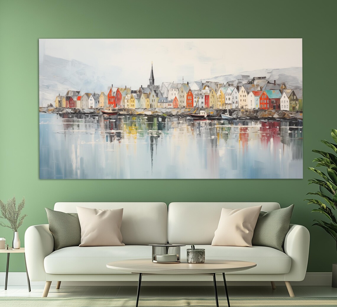 Reykjavik Vintage Oil Painting Style Art Print