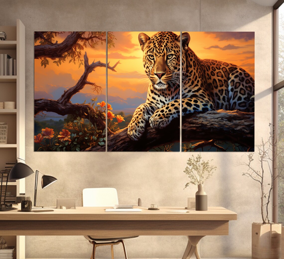 Leopard Painting, Wild Animals Art Print - Image 3