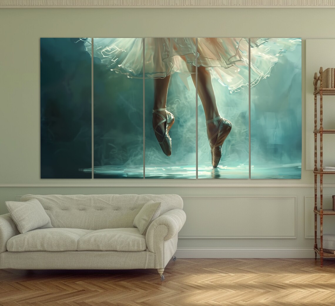 Ballerina Dancer Oil Painting Style Ballet Studio Class Wall Art Poster - Image 2