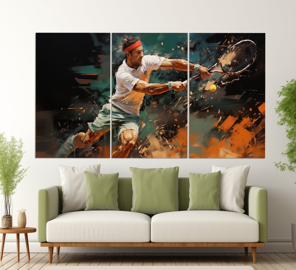 Abstract Tennis Print In An Oil Painting Style Tennis Wall Art Tennis Painting Tennis Poster Tennis Fan Gift - Image 6