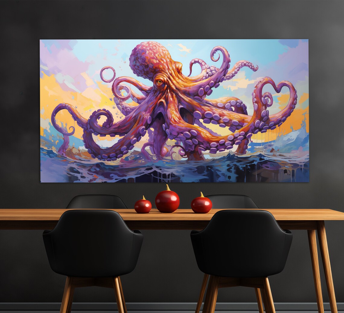 Abstract Octopus Oil-Painting Style Art Print - Image 5