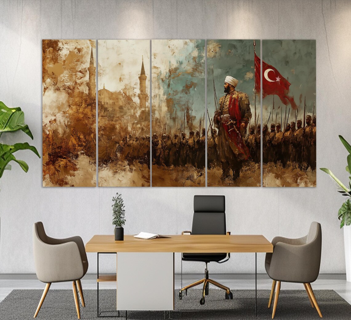 Ottoman Empire Army Vintage Oil Painting Art Print - Image 2