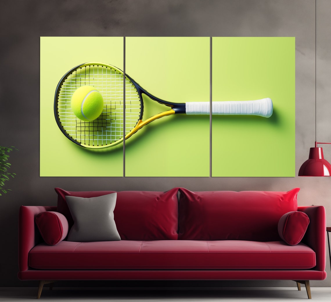 Minimalist Tennis Wall Art Tennis Racket Print Tennis Art Tennis Poster Tennis Fan Gift Tennis Club Wall Decor - Image 4