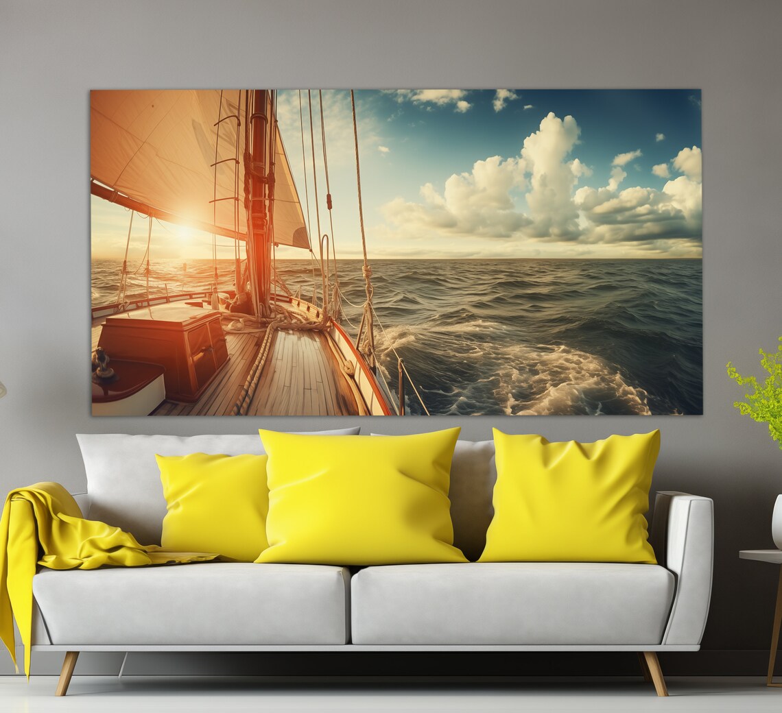Sailing Yacht Nautical Travel Poster, Sailor Gift