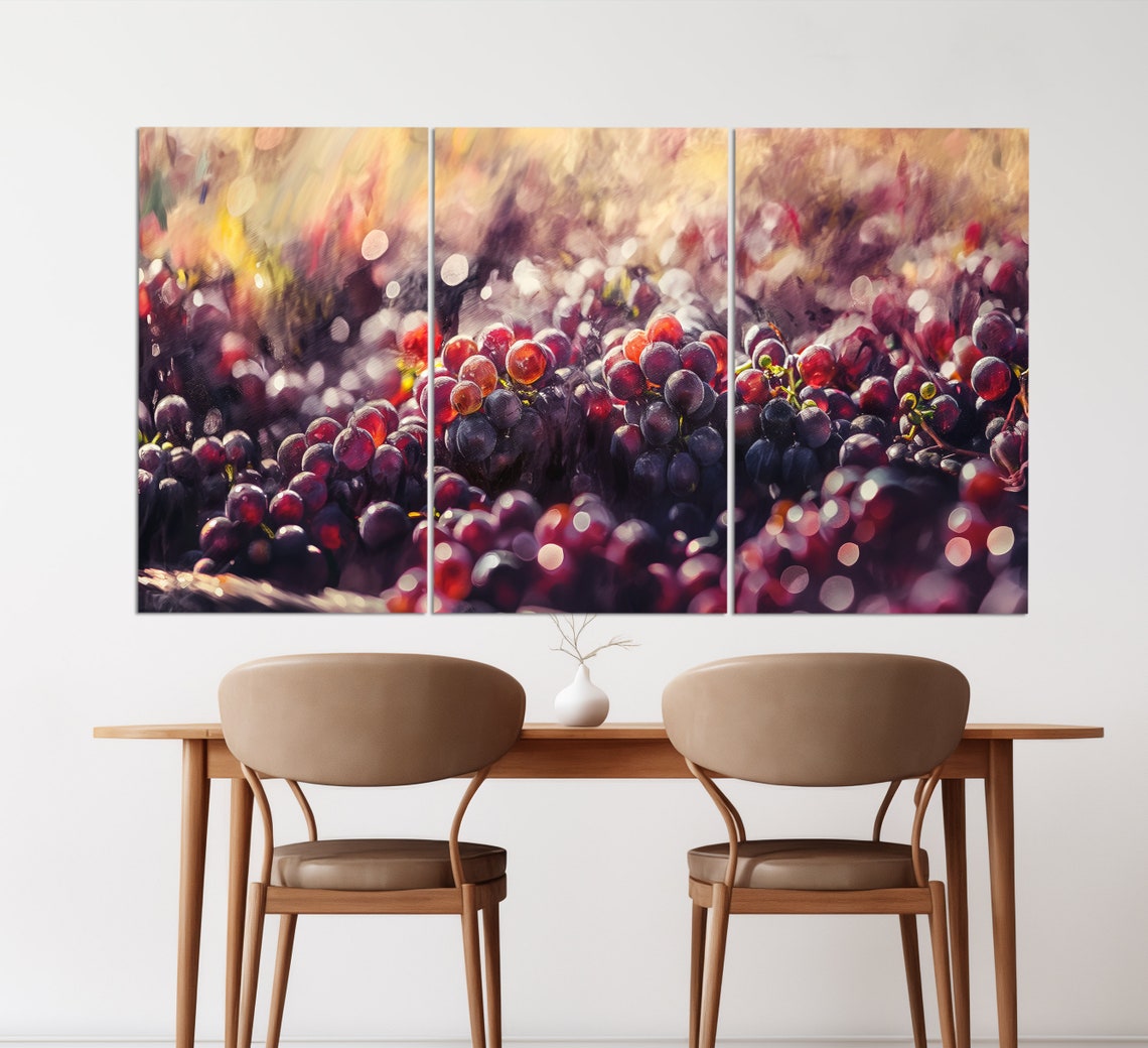 Purple Grapes Close Up Wine Kitchen Fruit Photography Poster - Image 2