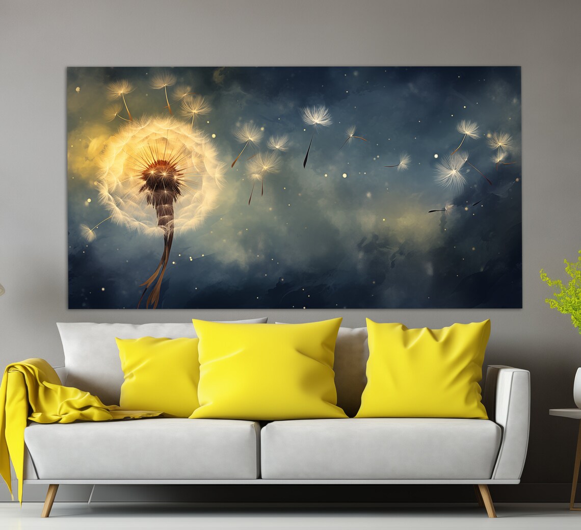 Abstract Dandelion Art Print, Modern Floral Decor - Image 2