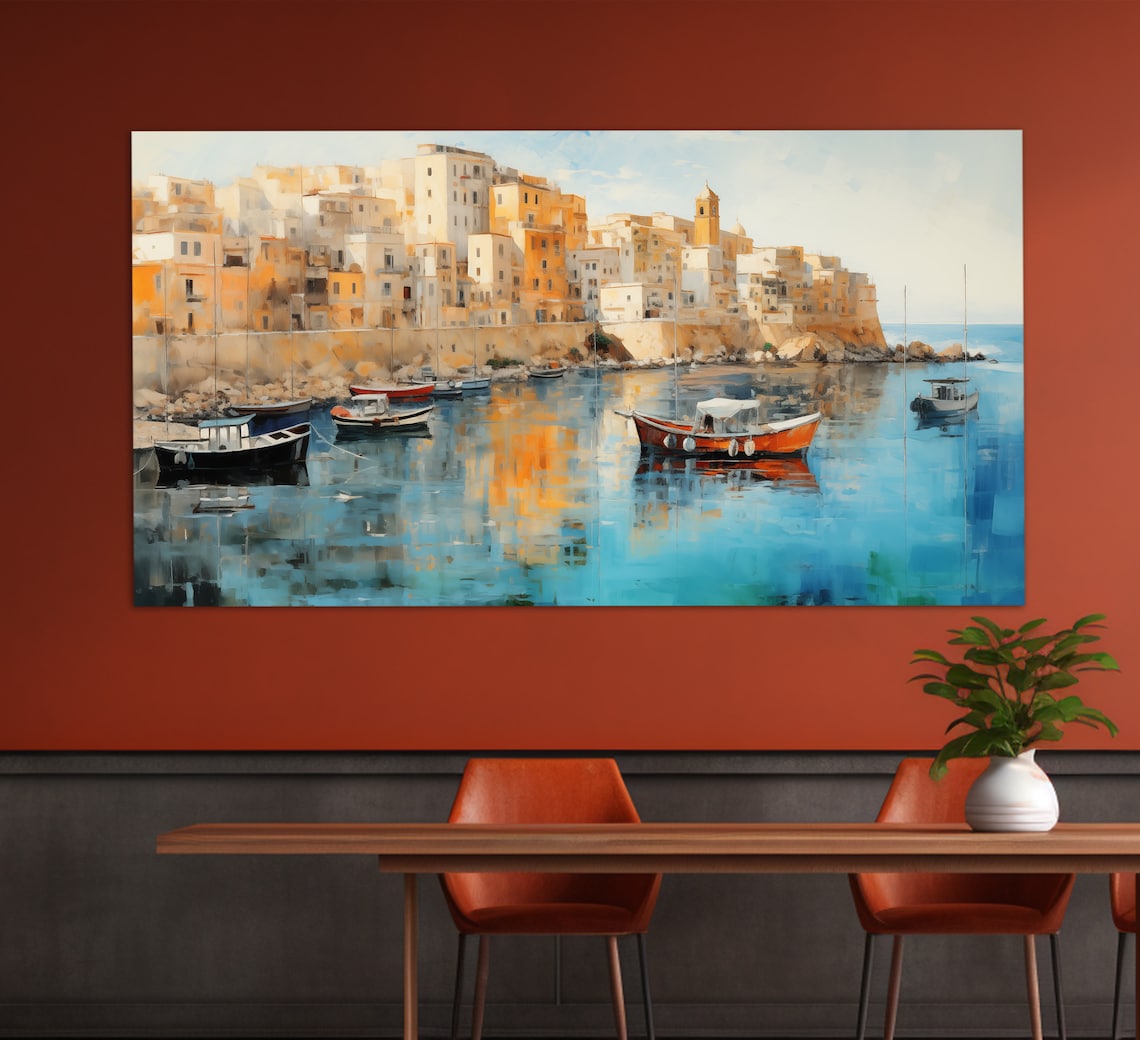 Sicily Vintage Oil Painting Style Wall Art Print - Image 2
