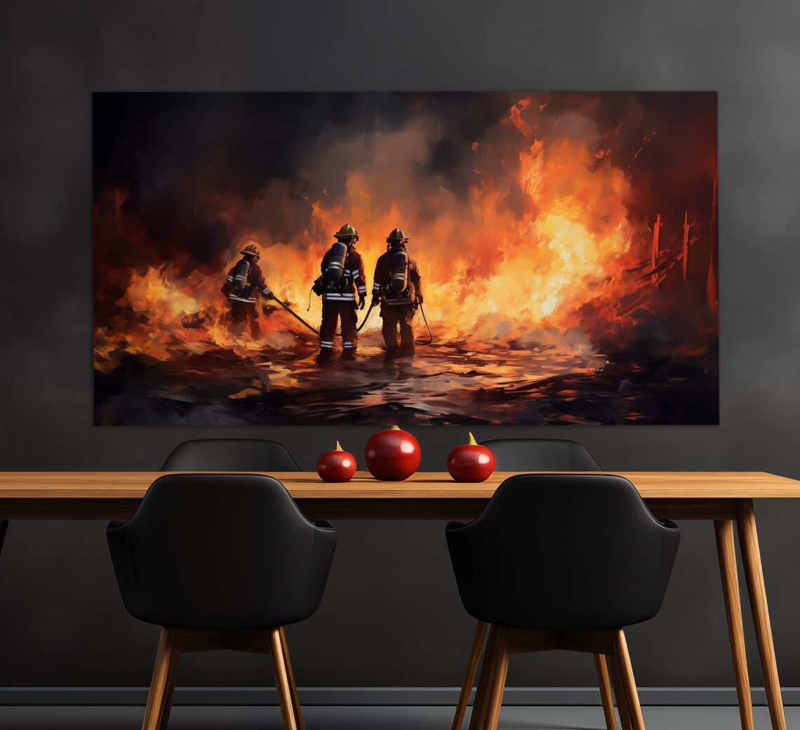 Firefighting Art Print, Firefighter Gift - Image 2
