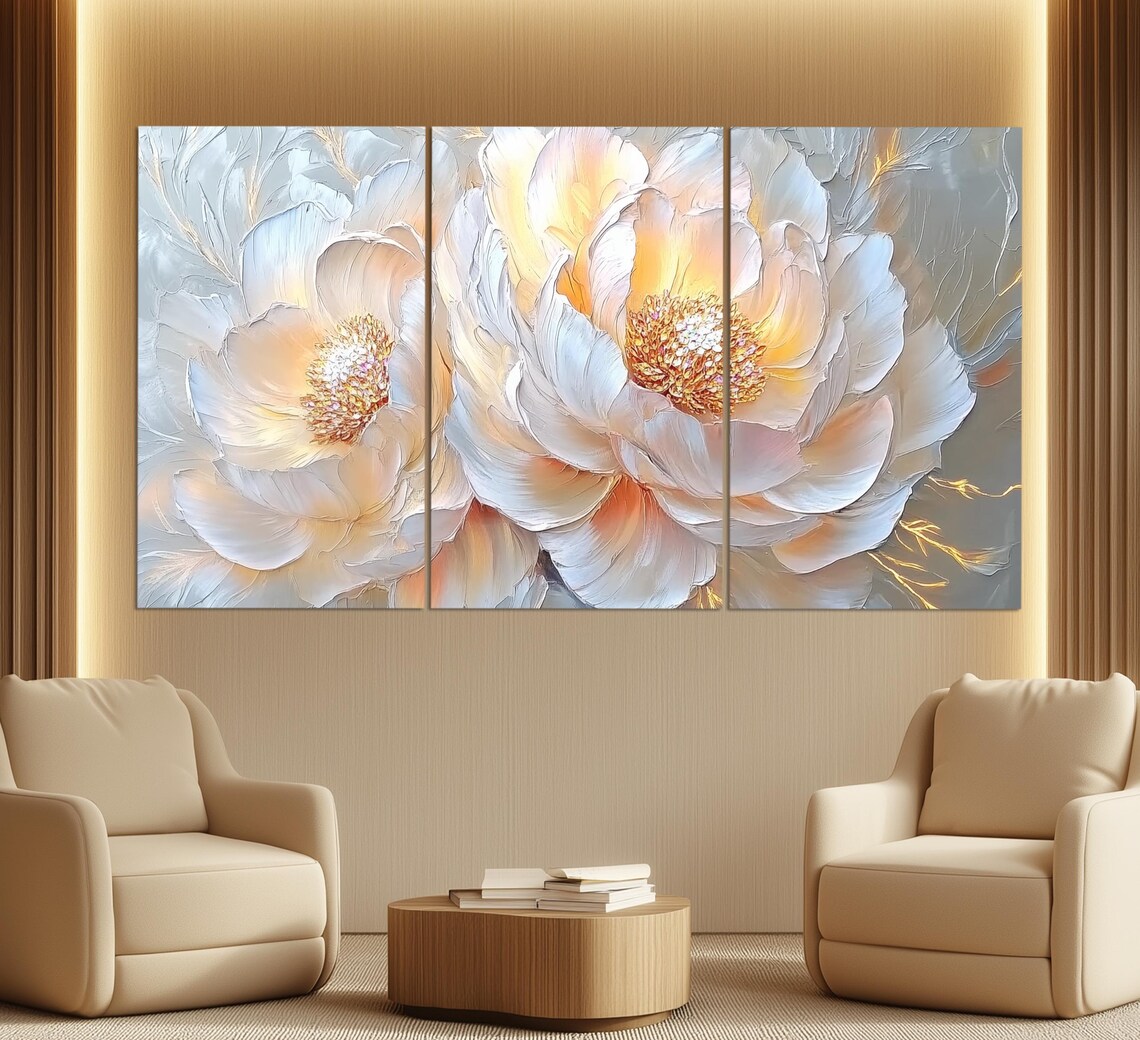 Soft Tones Peonies, Abstract Floral Art Print - Image 2