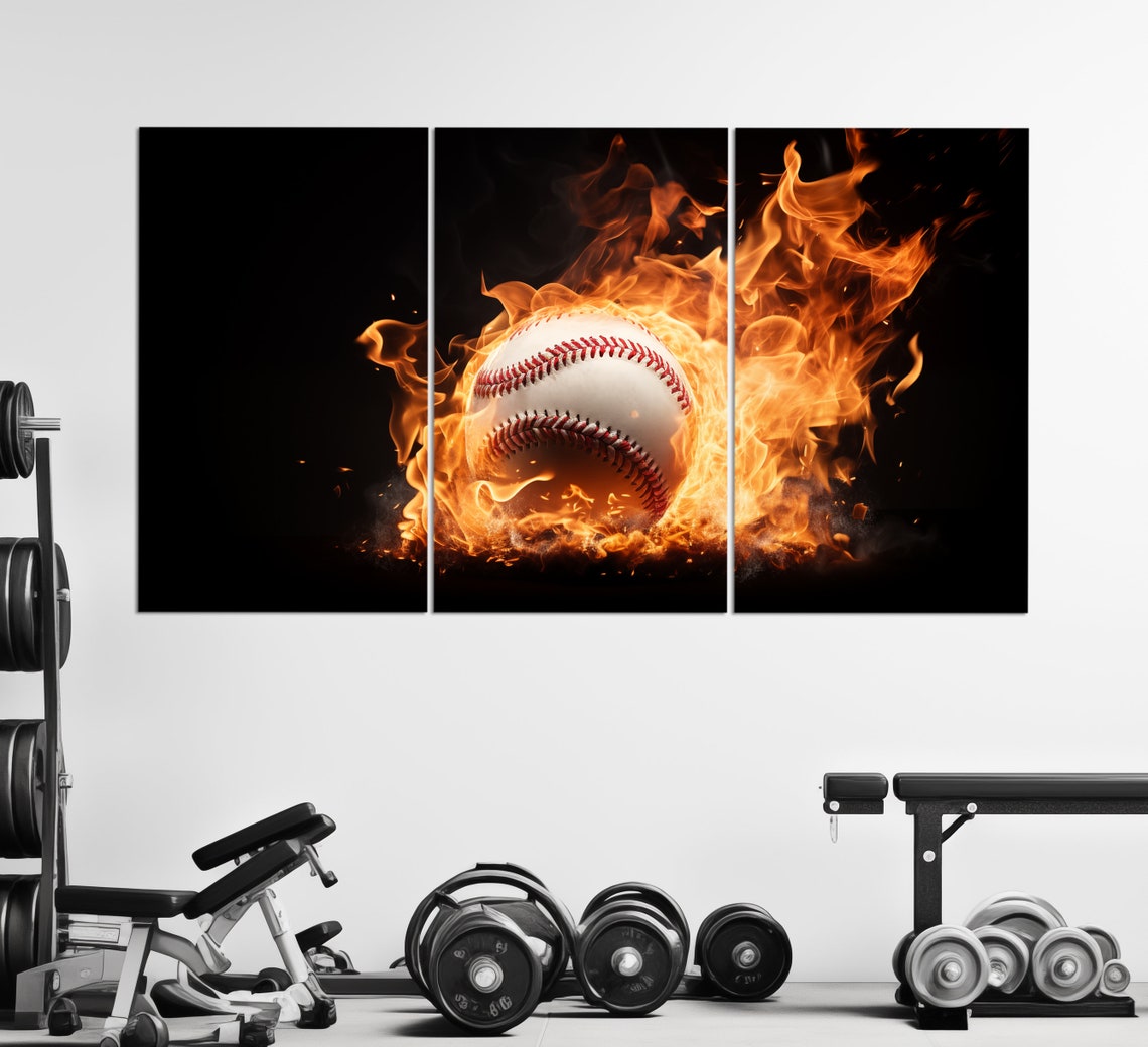 Abstract Baseball Print Baseball Wall Art Baseball Ball In Fire Print Baseball Poster Baseball Fan Gift - Image 6