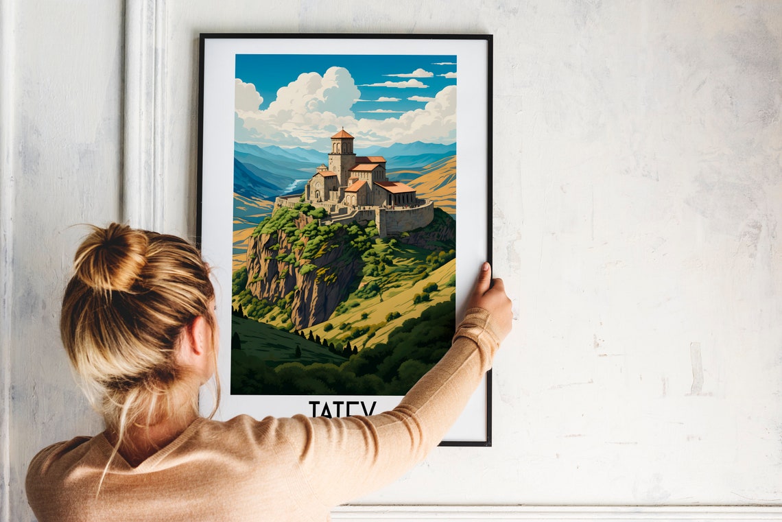 Tatev Armenia Monastery Clifftop Ancient Stone Travel Poster - Image 2