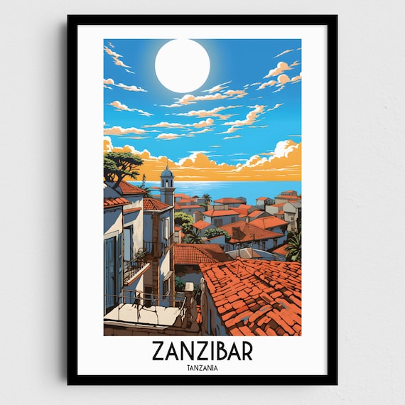 Zanzibar Travel Wall Art Tanzania Painting Gifts Africa Home Decor Prints Posters Handmade Art Tanzanian