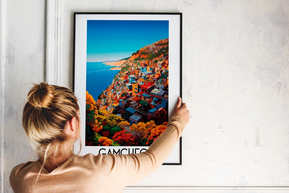 Gamcheon South Korea Colorful Hillside Village Sea Travel Poster - Image 2