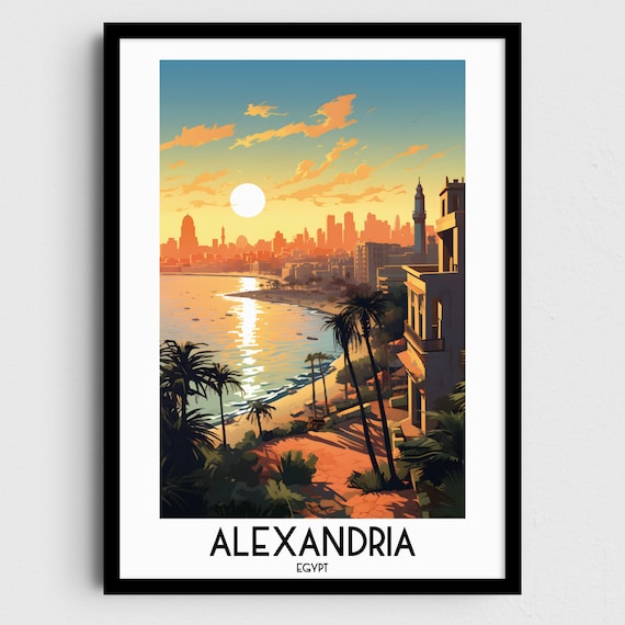 Alexandria Travel Wall Art Egypt Painting Gifts Middle East Home Decor Prints Posters Handmade Art
